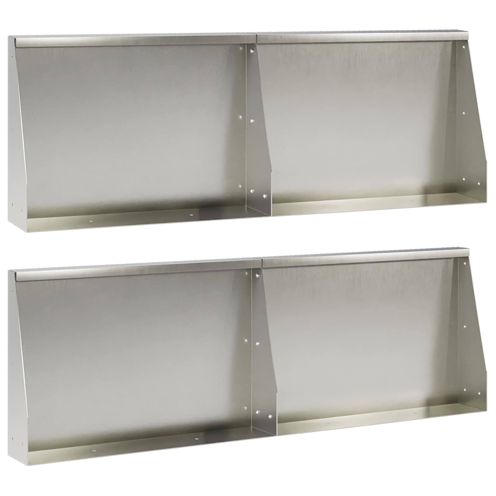 Τοίχος Στήριξης 4 τμχ. 60 x 12 x 40 cm Ανοξείδωτο Ατσάλι Ασημί