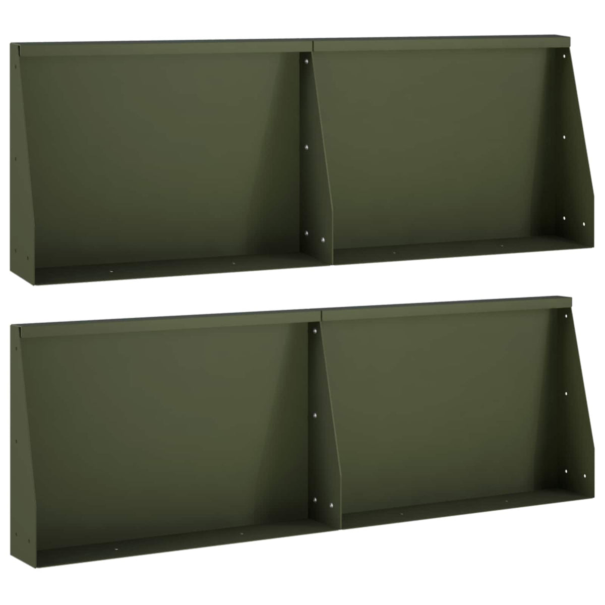Τοίχος Στήριξης 4 τμχ. 60 x 12 x 50 εκ. Ατσάλι Λαδί - Pakobazaar