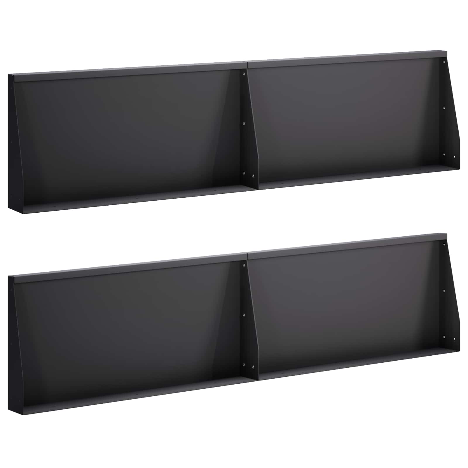 Τοίχος Στήριξης 4 τμχ. 80 x 12 x 40 εκ. Ατσάλι Μαύρο - Pakobazaar