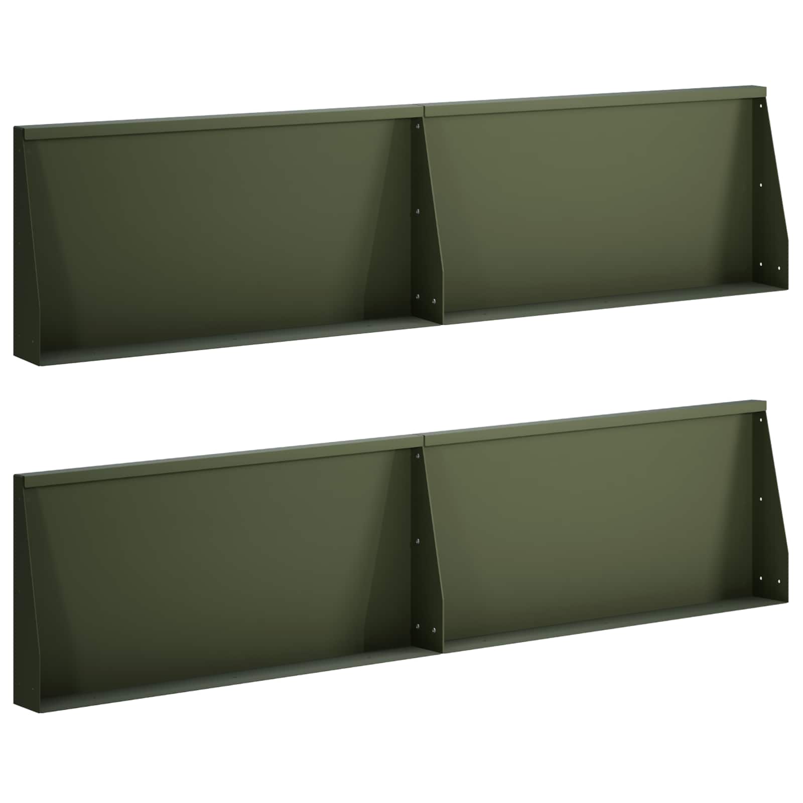 Τοίχος Στήριξης 4 τμχ. 80 x 12 x 40 εκ. Ατσάλι Λαδί