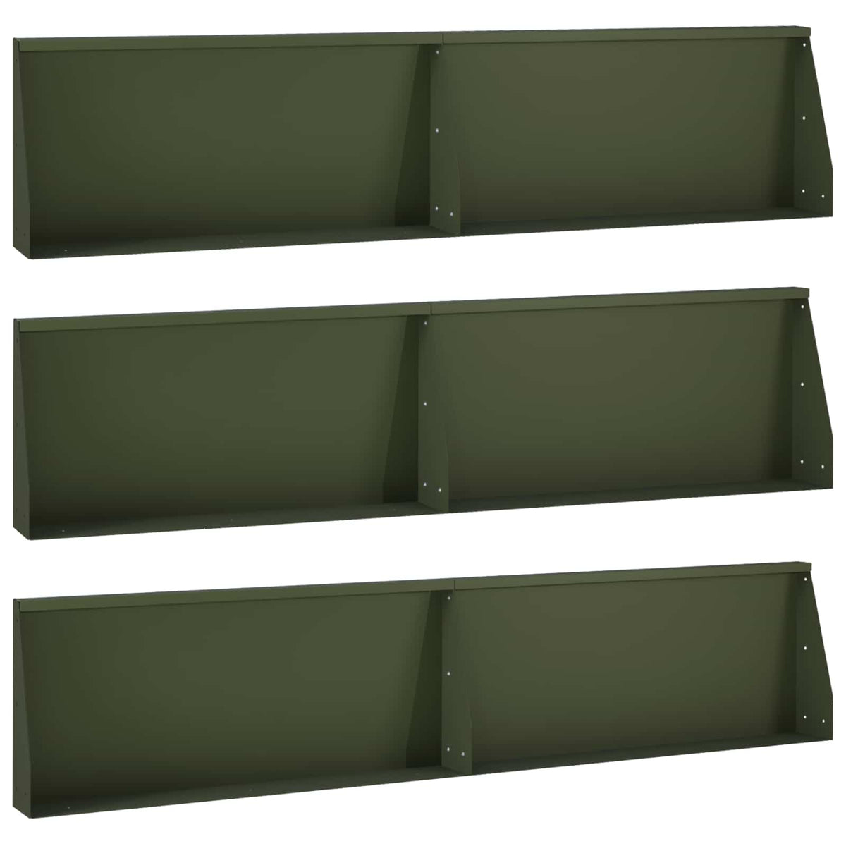 Τοίχος Στήριξης 6 τμχ. 100 x 12 x 40 εκ Ατσάλι Λαδί - Pakobazaar