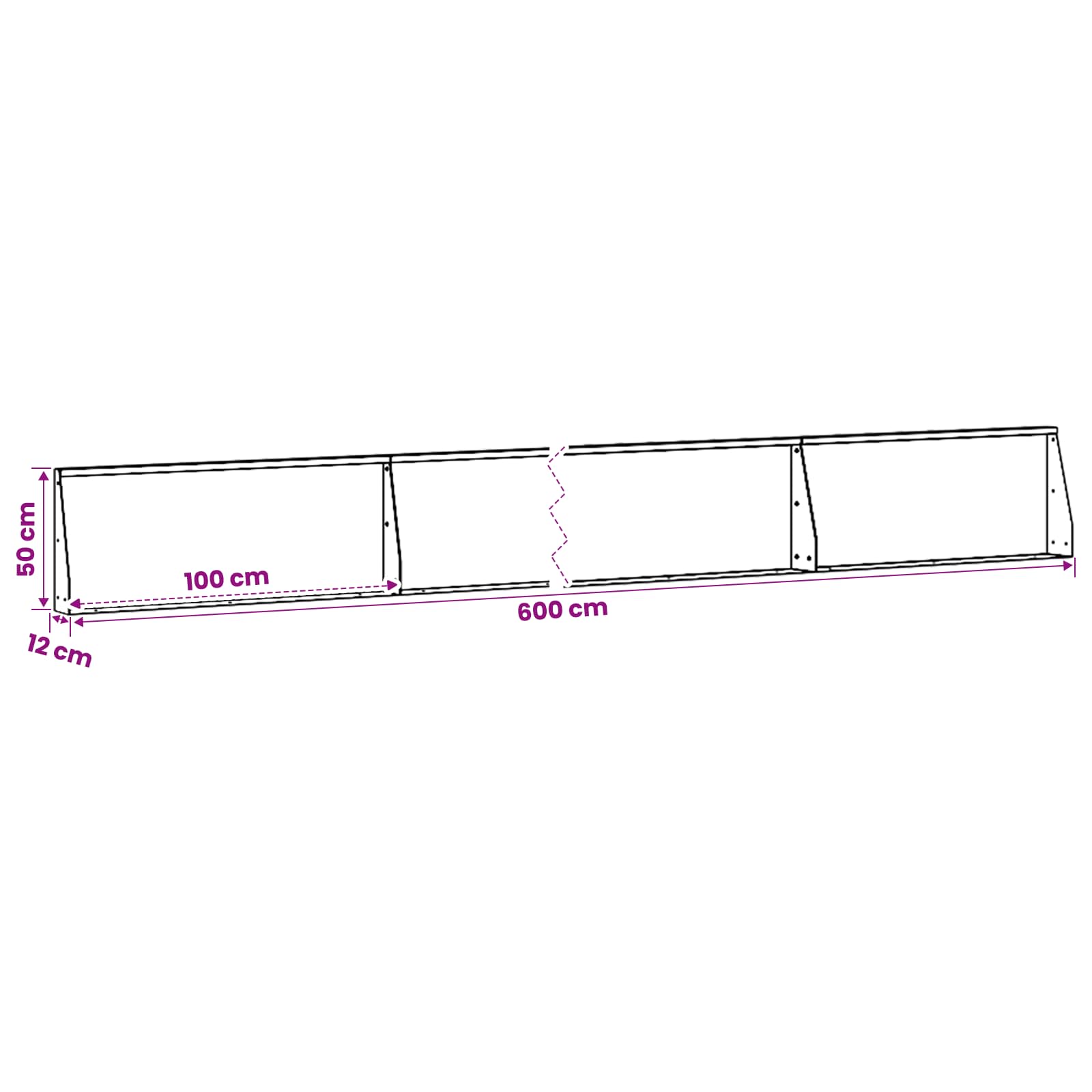 Τοίχος Στήριξης 6 τμχ. 100 x 12 x 50 εκ Ατσάλι Λευκό