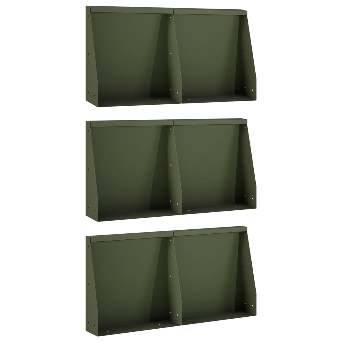 Τοίχος Στήριξης 6 τμχ. 40 x 12 x 30 εκ. Ατσάλι Λαδί - Pakobazaar