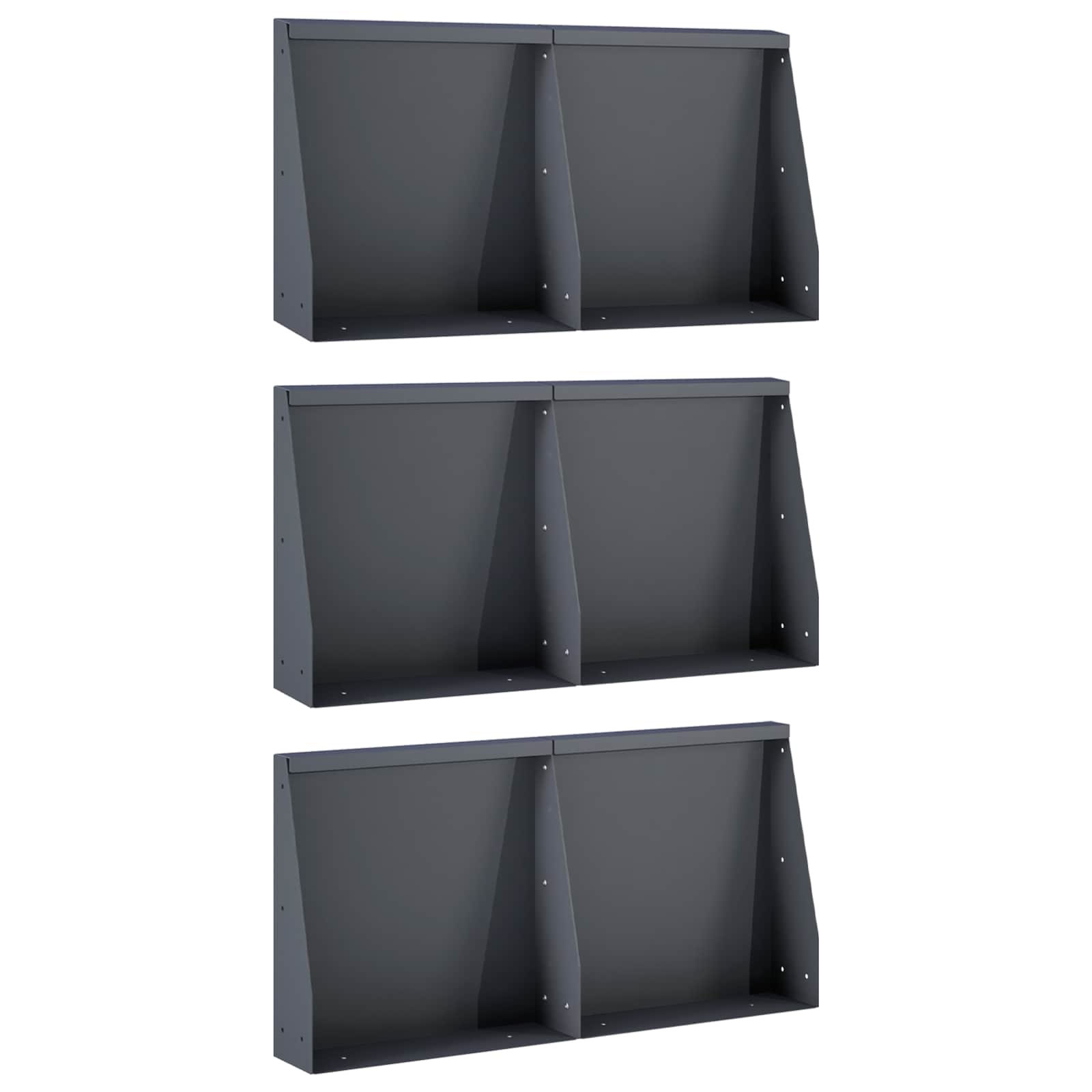 Τοίχος Στήριξης 6 τμχ. 40 x 12 x 40 εκ. Ατσάλι Ανθρακί