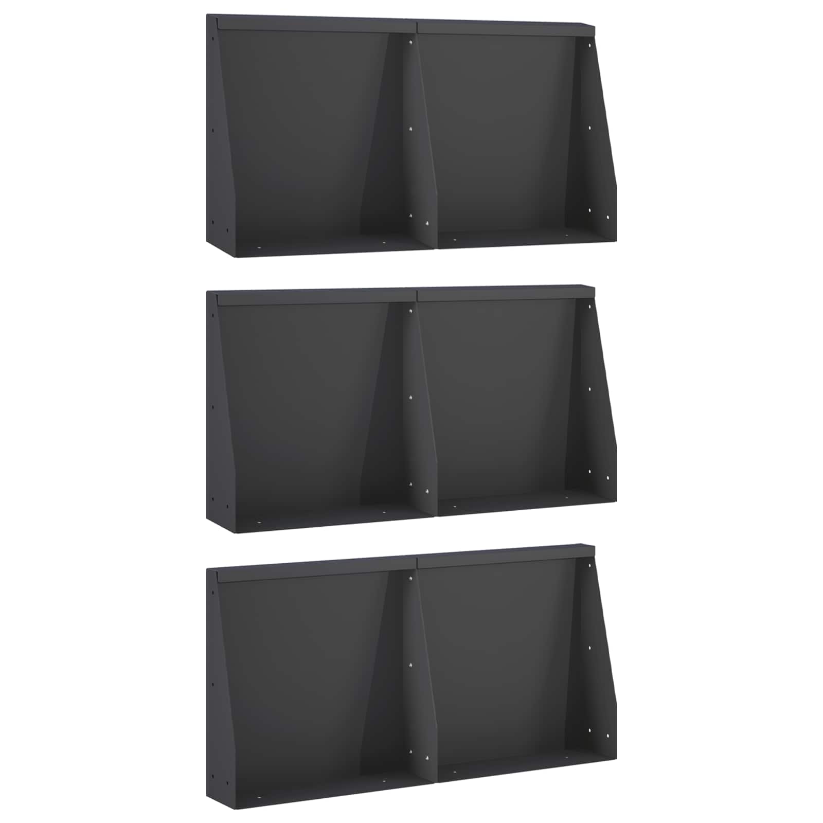 Τοίχος Στήριξης 6 τμχ. 40 x 12 x 50 εκ. Ατσάλι Μαύρο