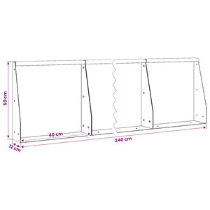 Τοίχος Στήριξης 6 τμχ. 40 x 12 x 50 εκ. Ατσάλι Μαύρο