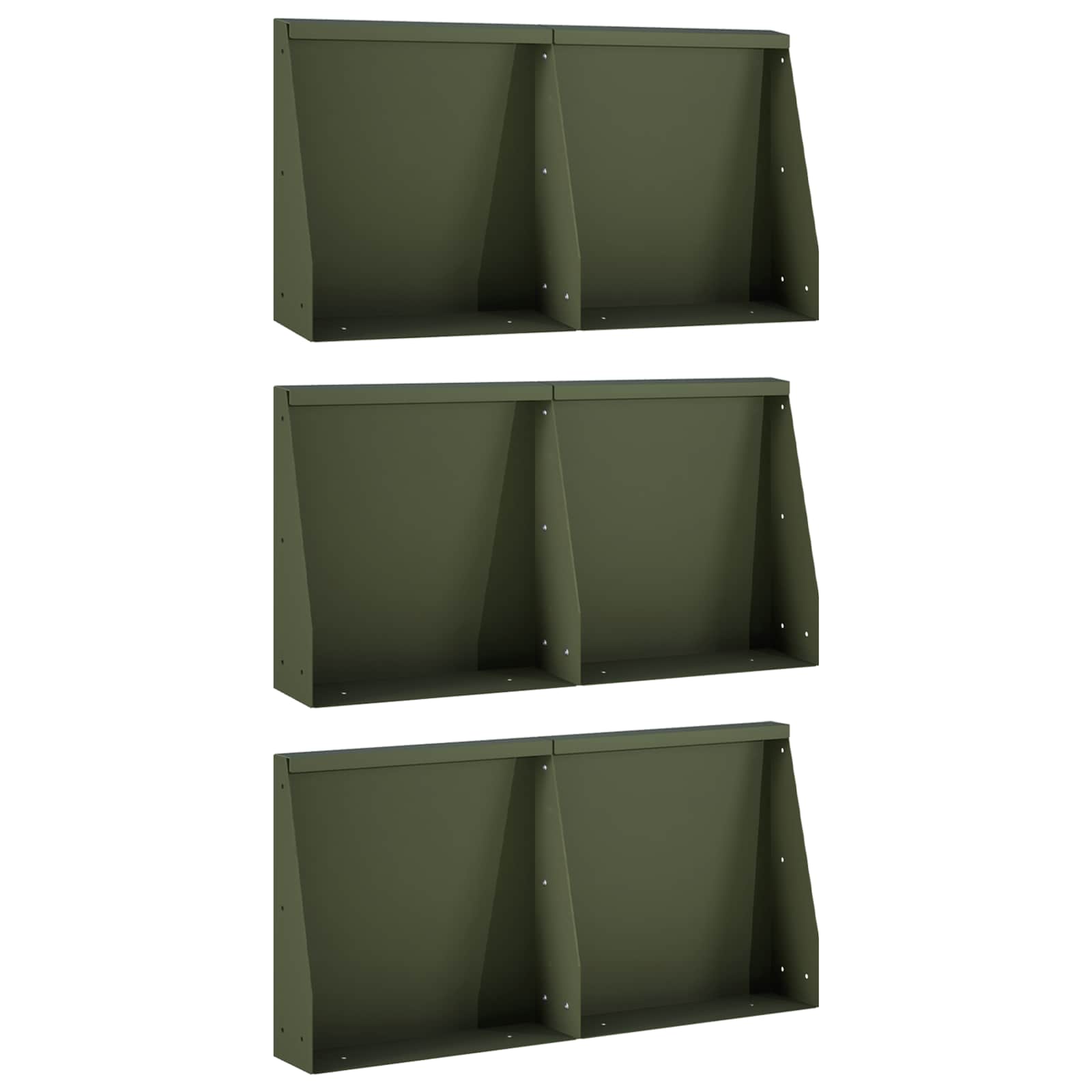 Τοίχος Στήριξης 6 τμχ. 40 x 12 x 50 εκ. Ατσάλι Λαδί