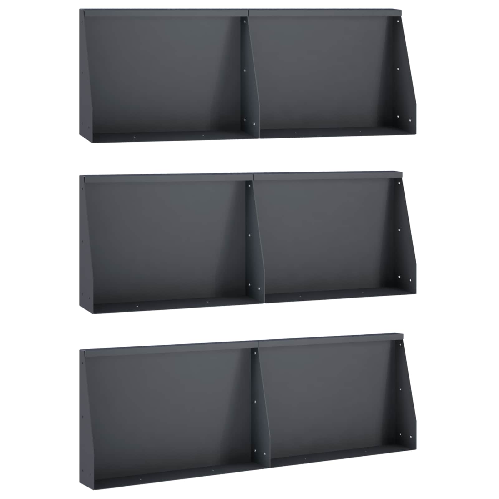 Τοίχος Στήριξης 6 τμχ. 60 x 12 x 30 εκ Ατσάλι Ανθρακί