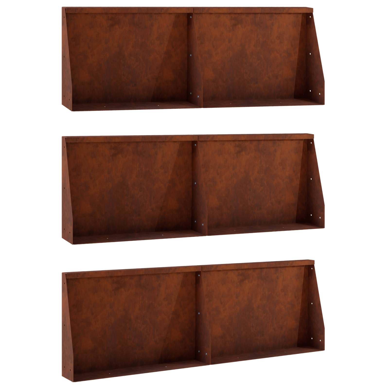 Τοίχος Στήριξης 6 τμχ. 60 x 12 x 40 cm Σκ rusty