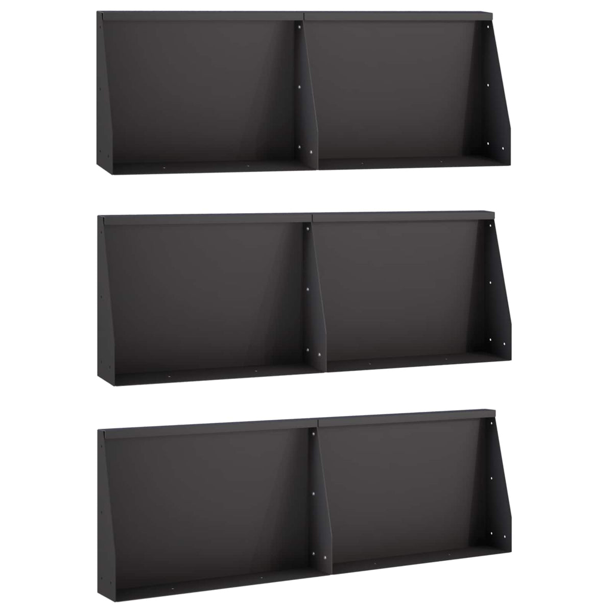 Τοίχος Στήριξης 6 τμχ. 60 x 12 x 50 εκ. Ατσάλι Μαύρο - Pakobazaar