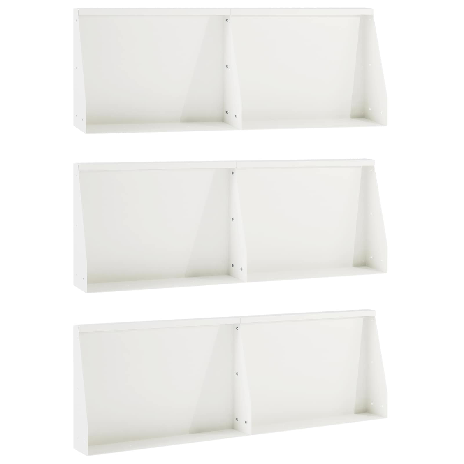 Τοίχος Στήριξης 6 τμχ. 60 x 12 x 50 εκ. Ατσάλι Λευκό - Pakobazaar