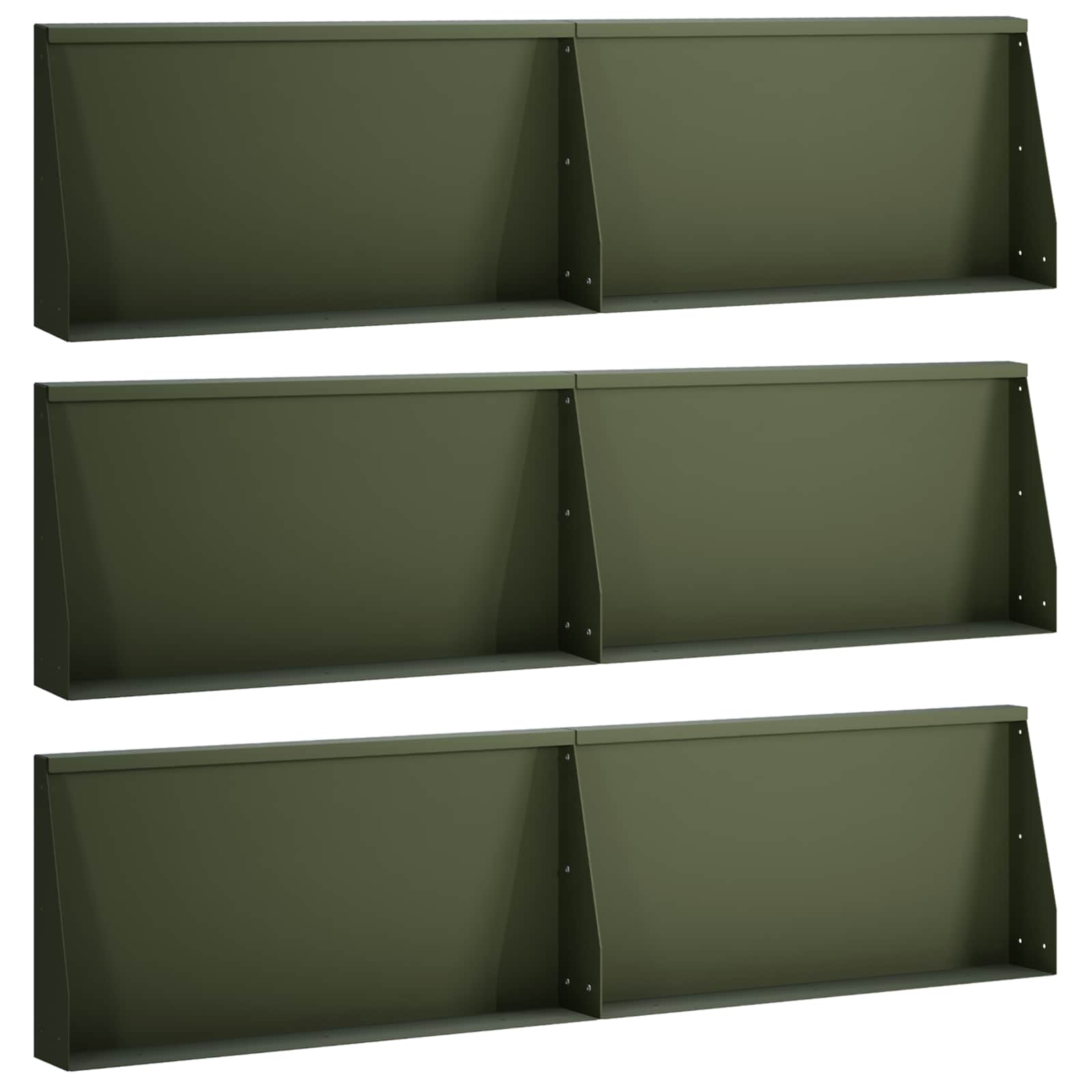Τοίχος Στήριξης 6 τμχ. 80 x 12 x 30 εκ Ατσάλι Λαδί - Pakobazaar