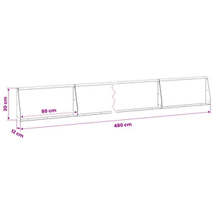 Τοίχος Στήριξης 6 τμχ. 80 x 12 x 30 εκ Γαλβανισμένος Χάλυβας