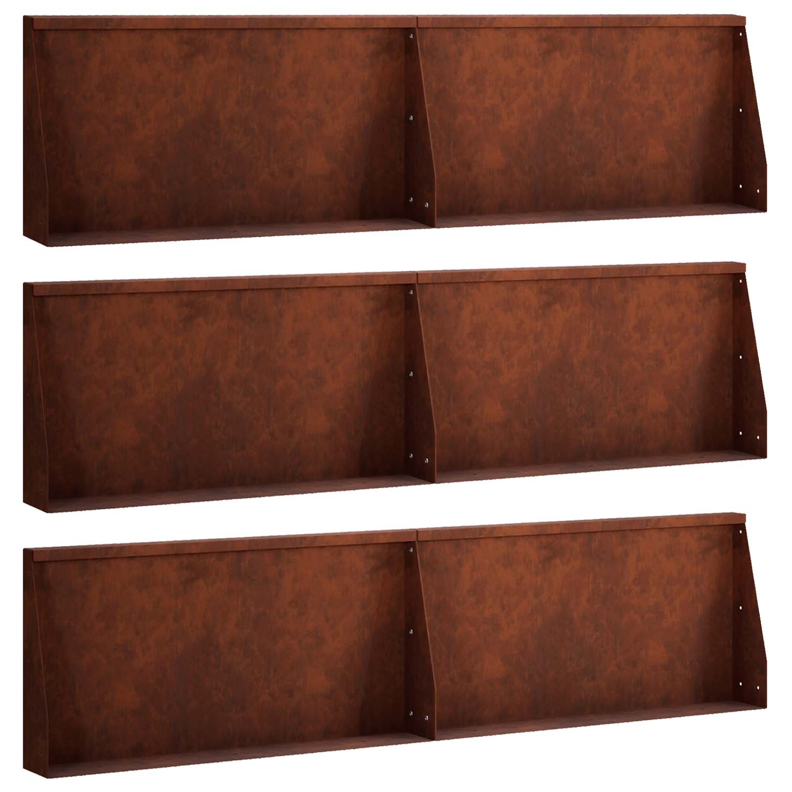 Τοίχος Στήριξης 6 τμχ. 80 x 12 x 40 εκ. Σκ rusty - Pakobazaar