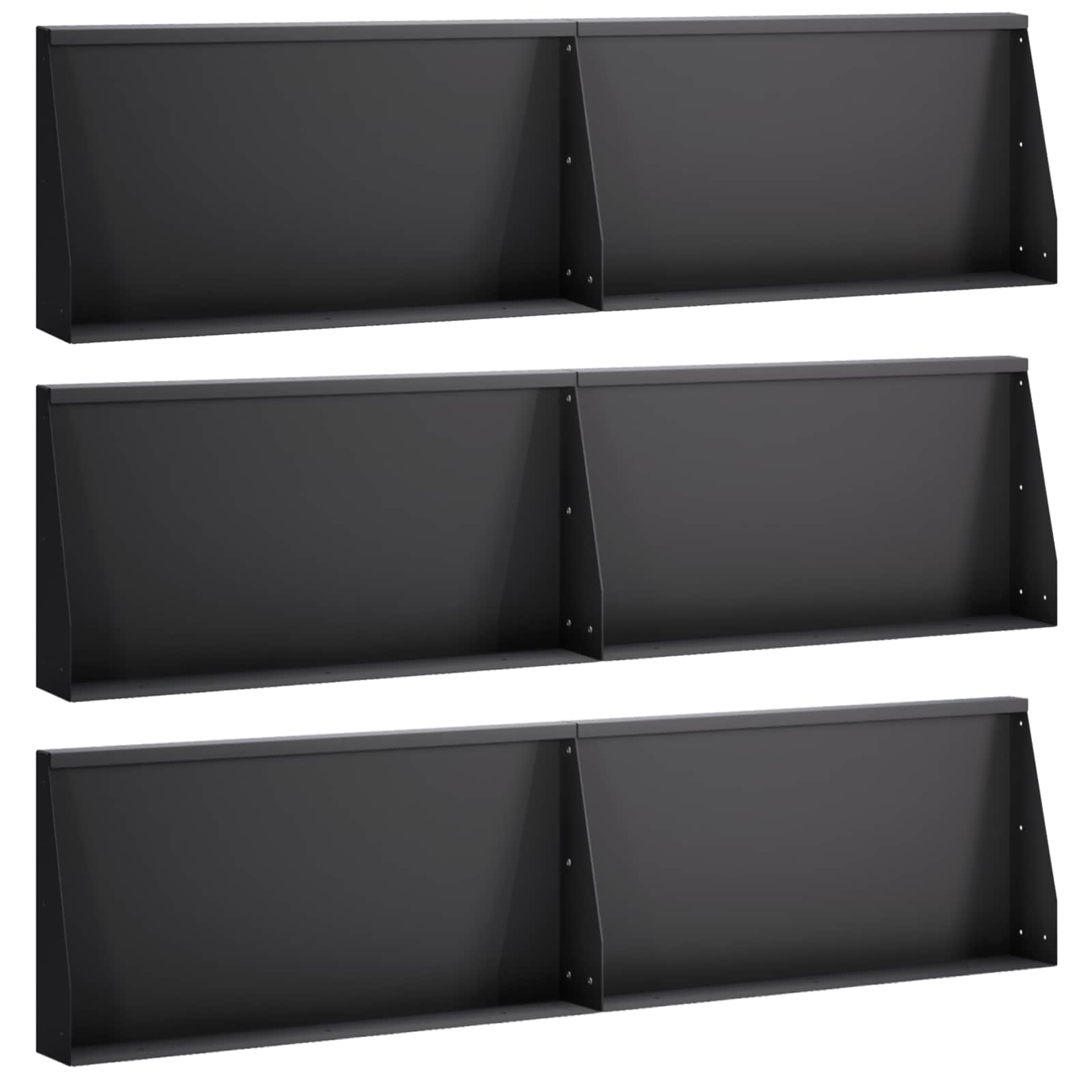 Τοίχος Στήριξης 6 τμχ. 80 x 12 x 50 εκ. Ατσάλι Μαύρο