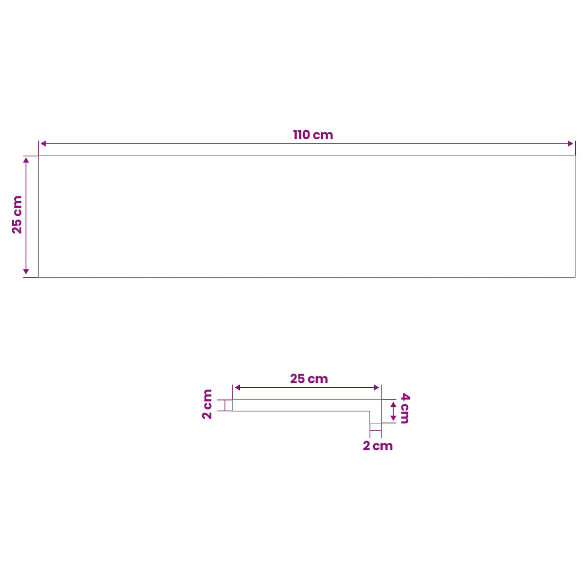 Σκαλοπάτι 2 τεμ. 110 x 25 x 2 cm Λευκό Στερεό Ξύλο Δρυός - Pakobazaar