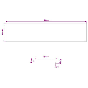 Σκαλοπάτι 2 τεμ. 110 x 25 x 2 cm Λευκό Στερεό Ξύλο Δρυός - Pakobazaar