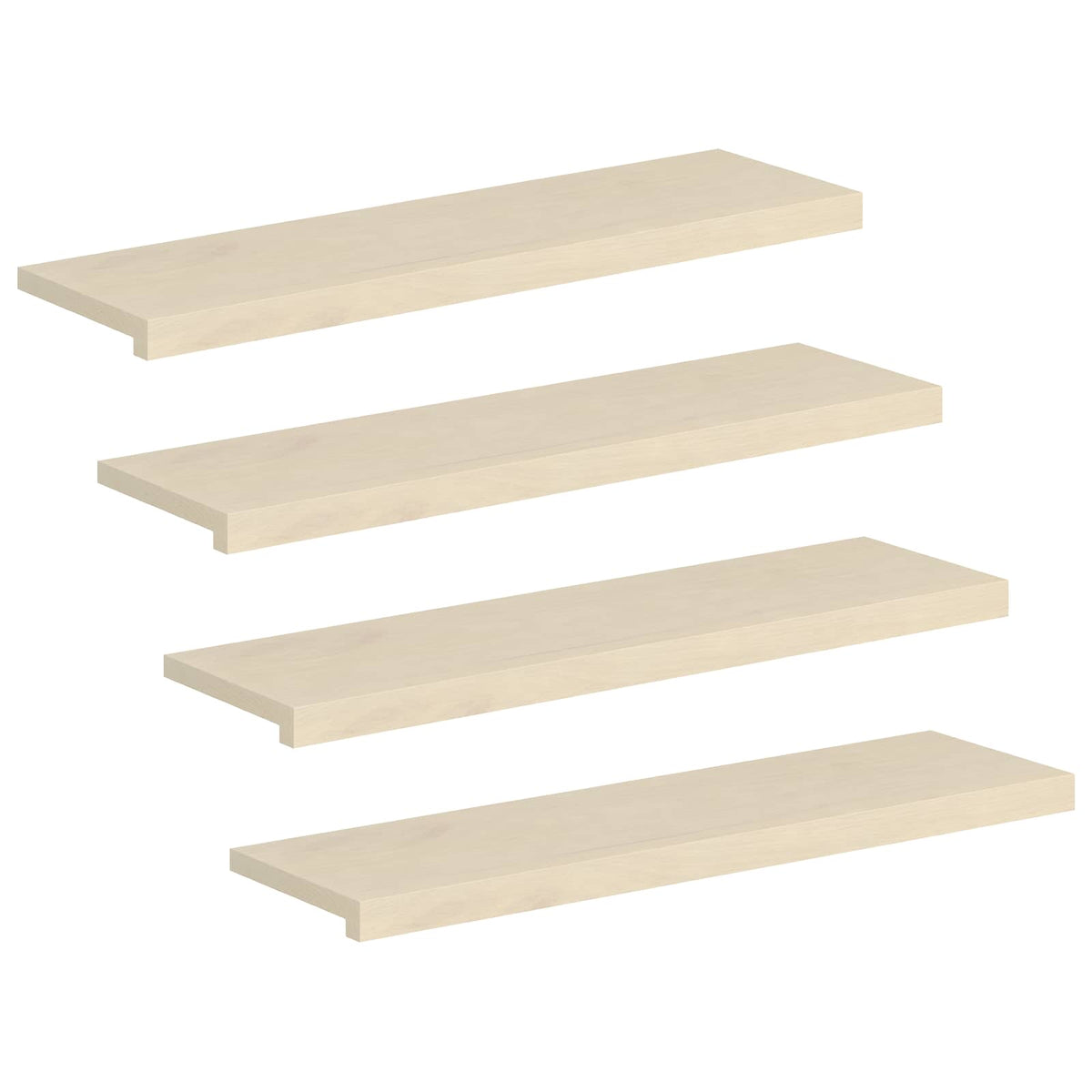 Σκαλοπάτι 4 τεμ. 90 x 25 x 2 cm Λευκό Στερεό Ξύλο Δρυός - Pakobazaar