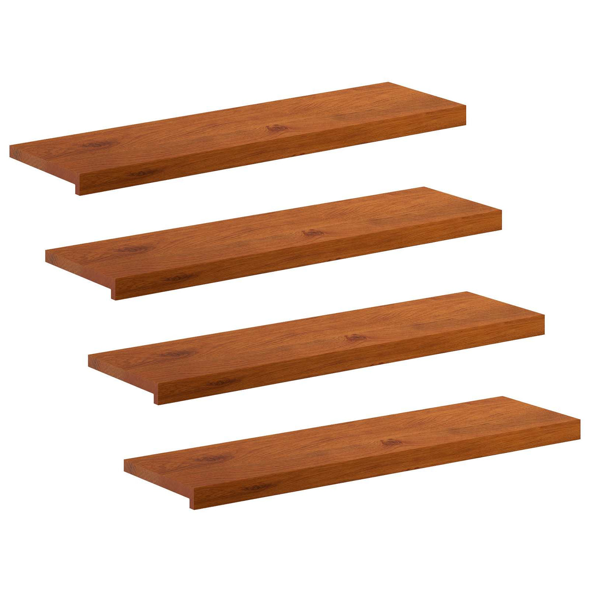 Σκαλοπάτι 4 τεμ. 90 x 25 x 2 cm Καφέ Στερεό Ξύλο Δρυός - Pakobazaar