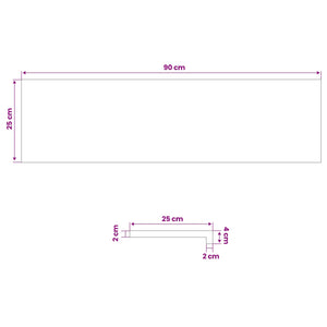 Σκαλοπάτι 12 τεμ. 90 x 25 x 2 cm Λευκό Στερεό Ξύλο Δρυός