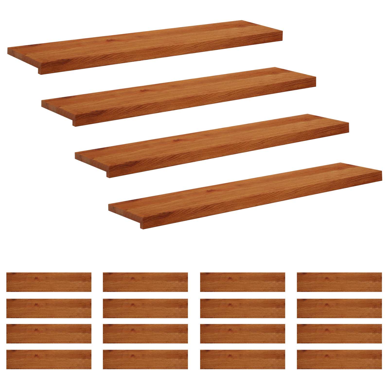 Σκαλοπάτι 20 τεμ. 110 x 25 x 2 cm Καφέ Στερεό Ξύλο Δρυός