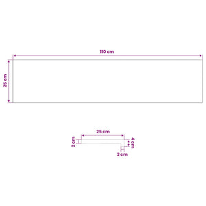 Σκαλοπάτι 20 τεμ. 110 x 25 x 2 cm Καφέ Στερεό Ξύλο Δρυός