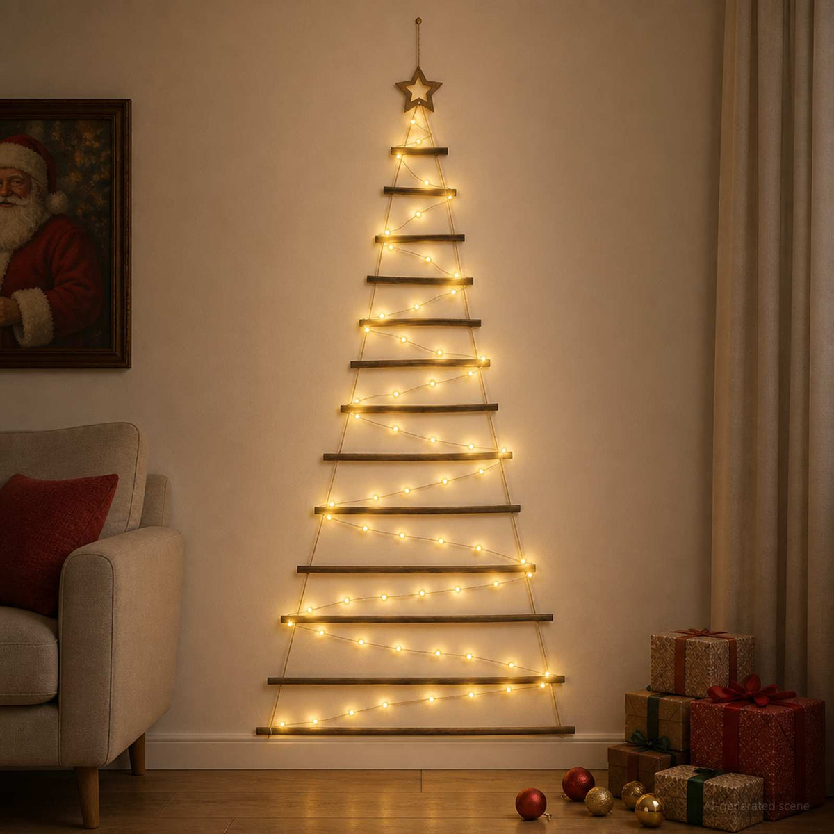 Κρεμαστό Χριστουγεννιάτικο Δέντρο 180 εκ. 100 LED Θερμό λευκό