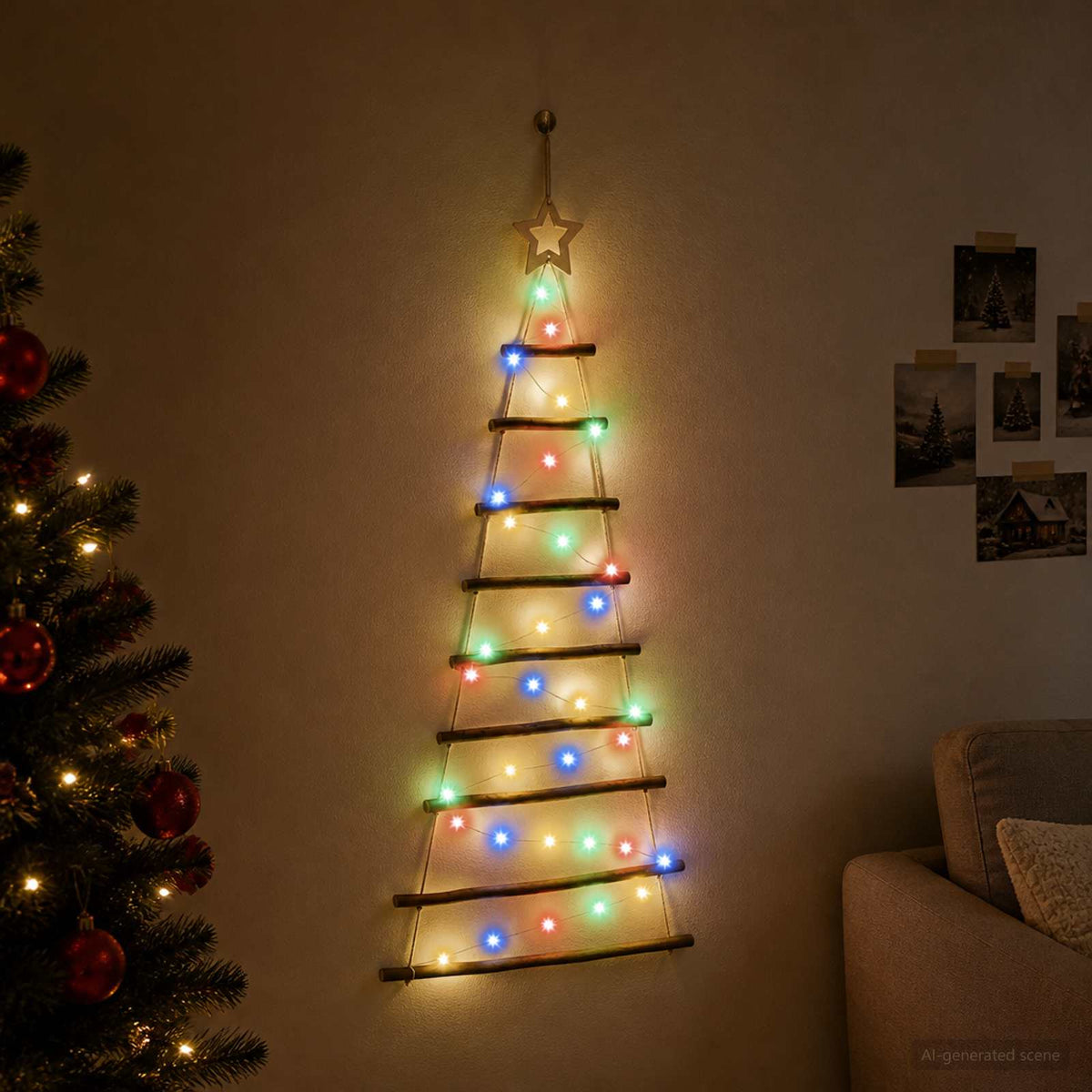 Κρεμαστό Χριστουγεννιάτικο Δέντρο 120 εκ. 50 LED Πολύχρωμο