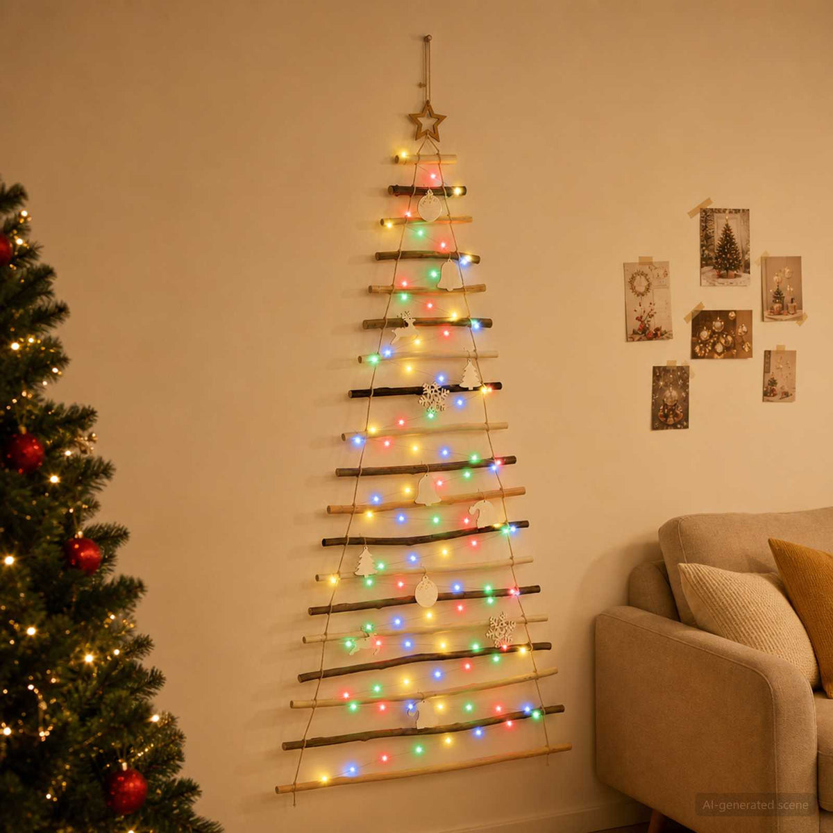Κρεμαστό Χριστουγεννιάτικο Δέντρο 180 εκ. 100 LED Πολύχρωμο - Pakobazaar