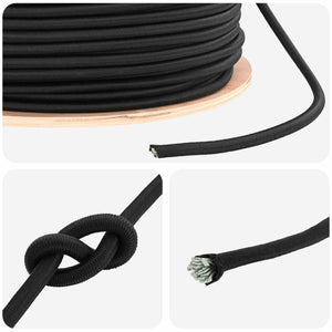 Σχοινιά Bungee 8 mm Μαύρο PP και καουτσούκ