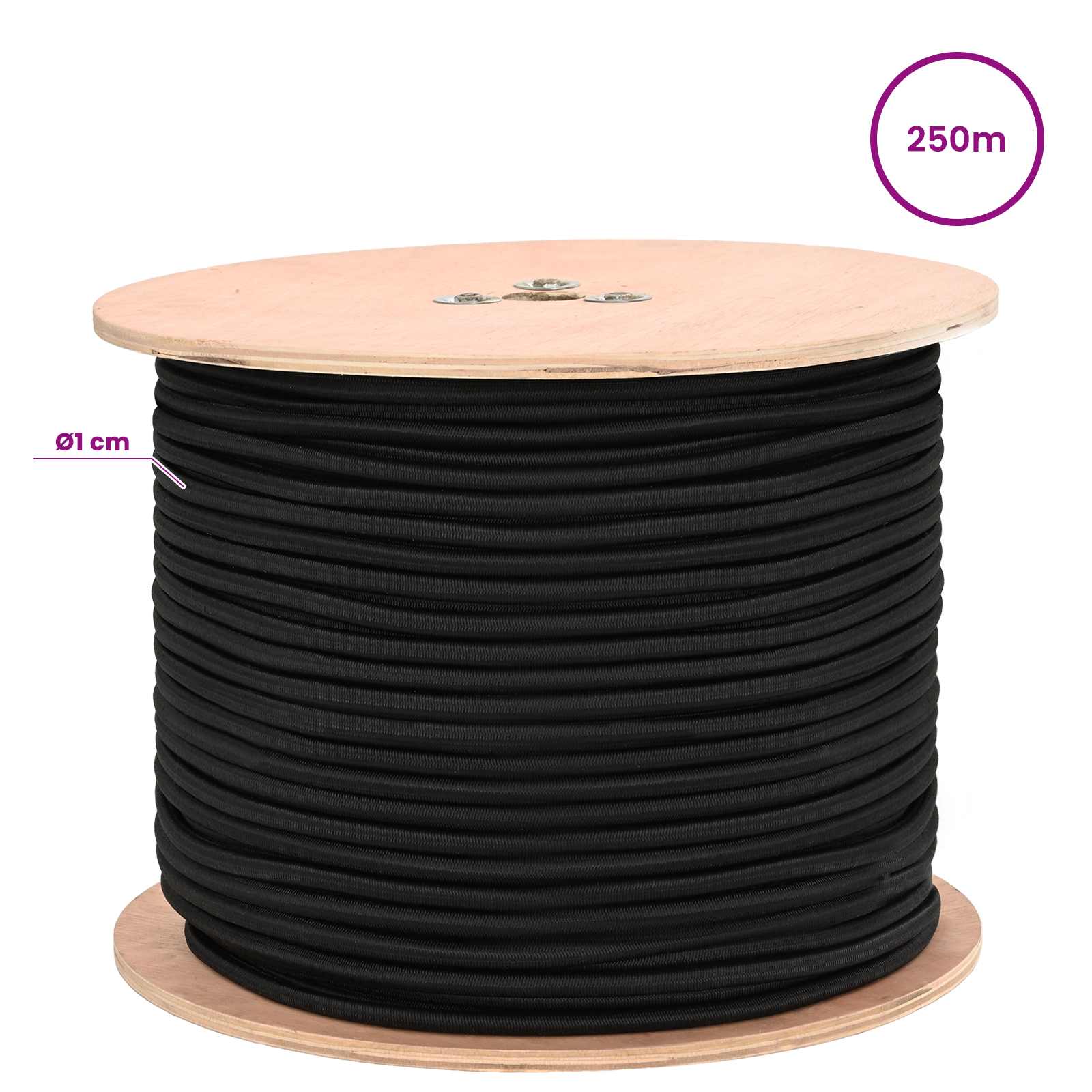 Σχοινιά Bungee 10 mm Μαύρο PP και καουτσούκ