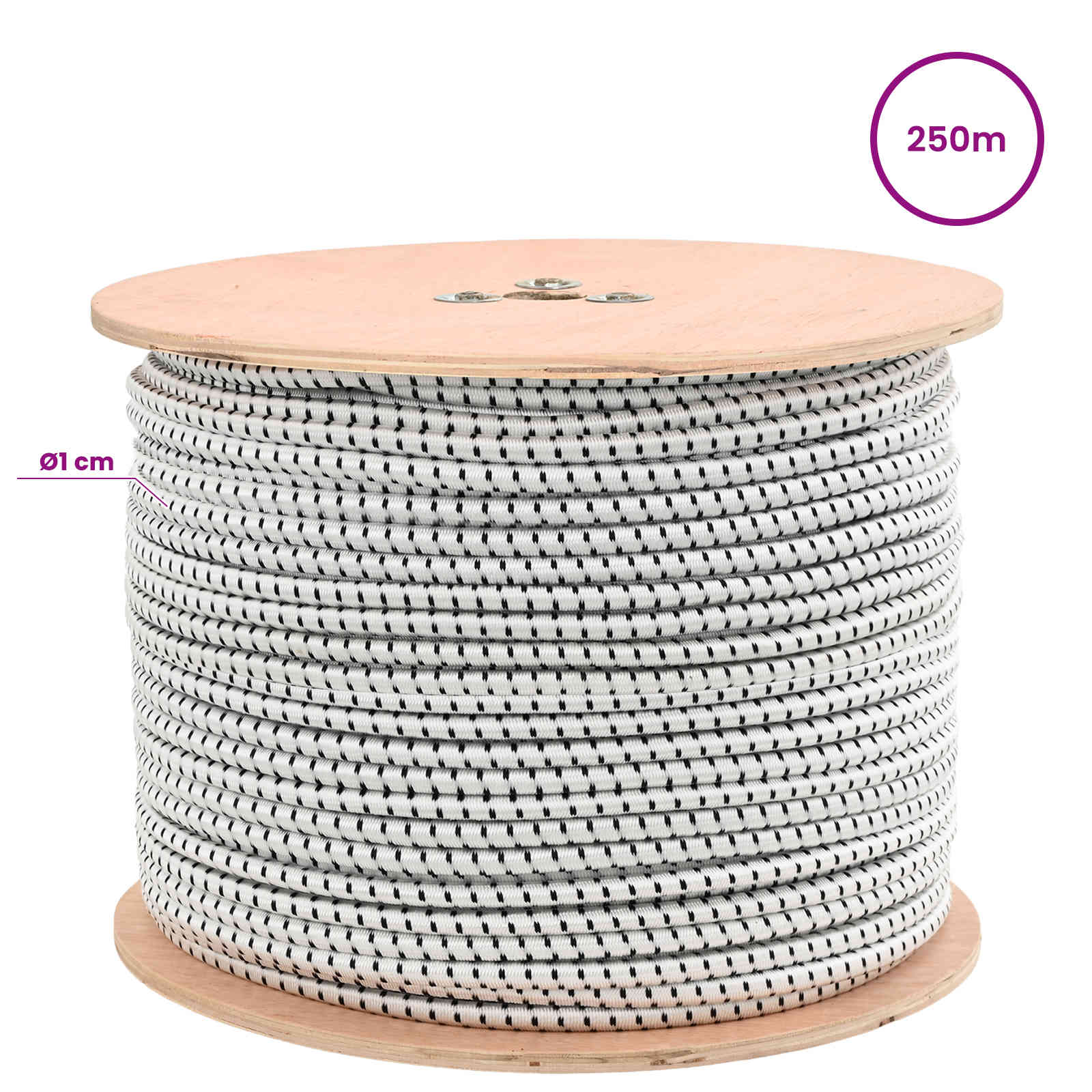 Σχοινιά Bungee 10 mm Μαύρο και Λευκό PP και καουτσούκ