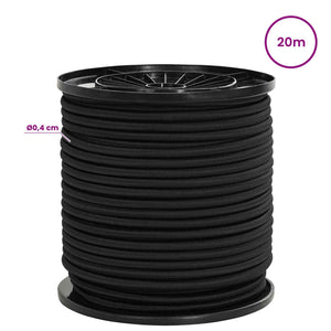 Σχοινιά Bungee με Γάντζους 4 mm Μαύρο PP και καουτσούκ