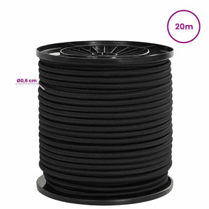Σχοινιά Bungee με Γάντζους 6 mm Μαύρο PP και καουτσούκ - Pakobazaar