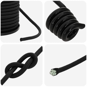 Σχοινιά Bungee με Γάντζους 6 mm Μαύρο PP και καουτσούκ