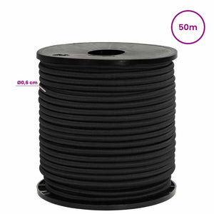 Σχοινιά Bungee με Γάντζους 6 mm Μαύρο PP και καουτσούκ