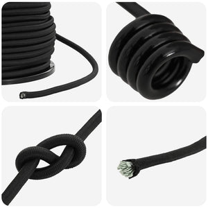 Σχοινιά Bungee με Γάντζους 8 mm Μαύρο PP και καουτσούκ