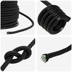 Σχοινιά Bungee με Γάντζους 10 mm Μαύρο PP και καουτσούκ
