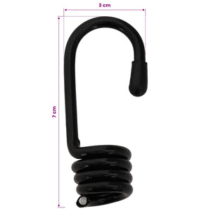 Σχοινιά Bungee με Γάντζους 8 mm Μαύρο και Λευκό