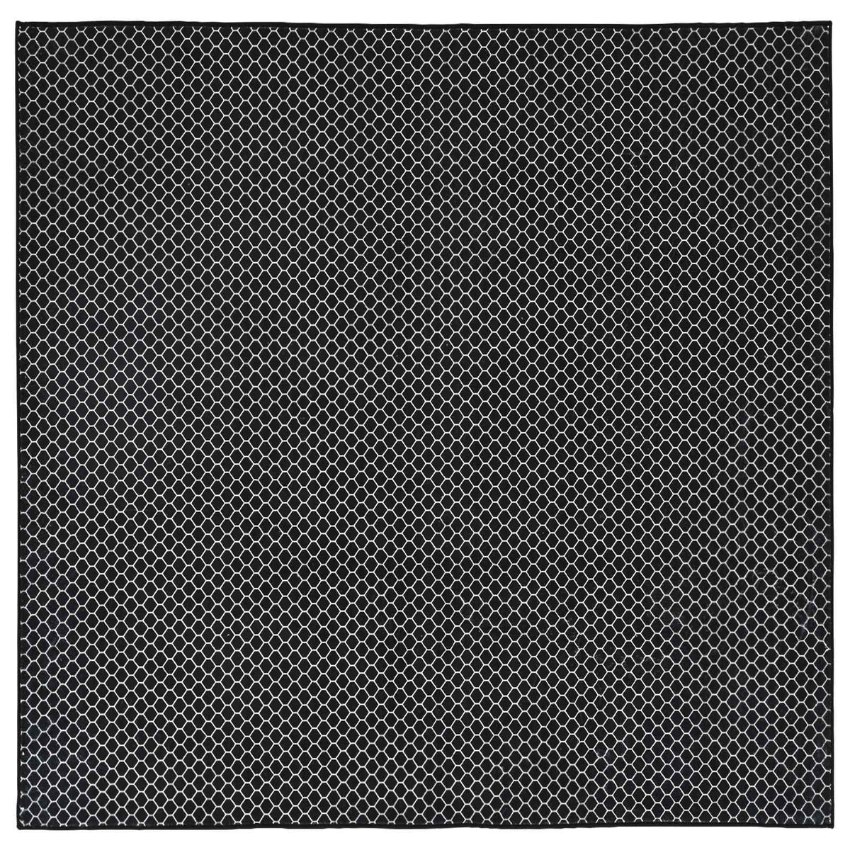 Χαλί ORIZ Μαύρο διχτυωτό σχέδιο 160 x 160 cm 100% Πολυεστέρας - Pakobazaar