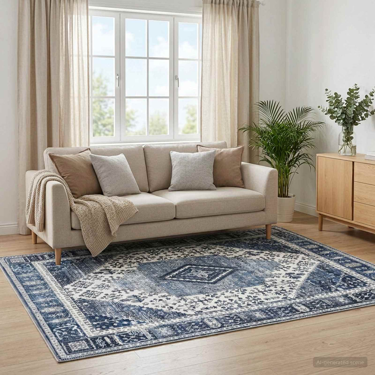 Χαλί ORIZ Σκούρο Μπλε 80 x 150 cm 100% Πολυεστέρας