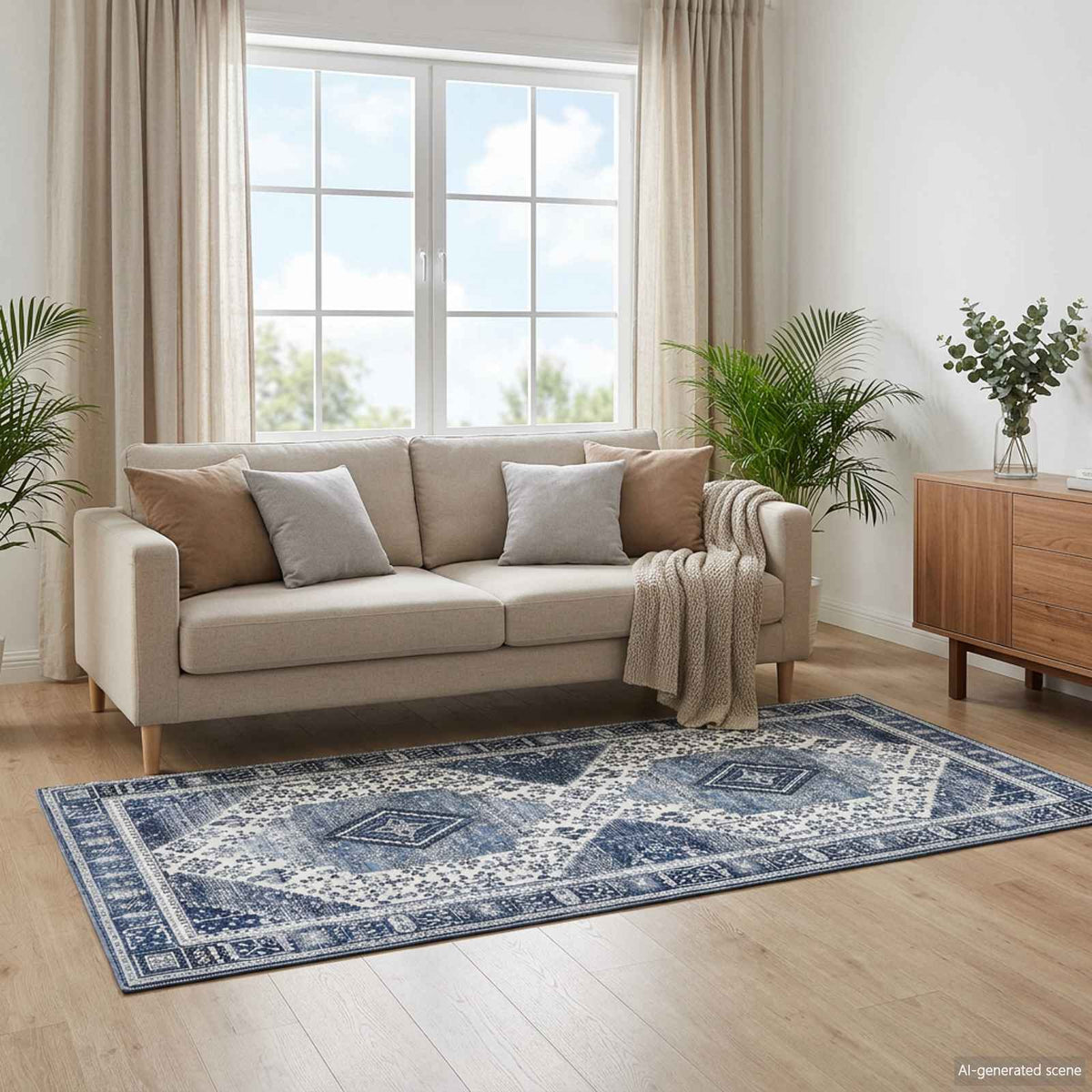 Χαλί ORIZ Σκούρο Μπλε 80 x 200 cm 100% Πολυεστέρας