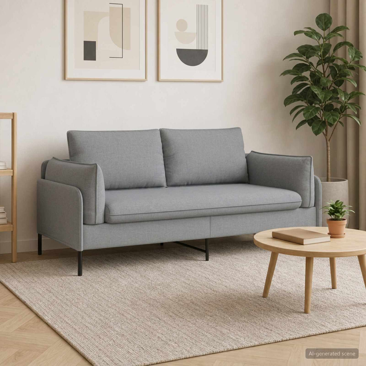 Καναπές 2 ατόμων Ανοιχτό γκρι 188 x 81 x 89 εκ. Ύφασμα