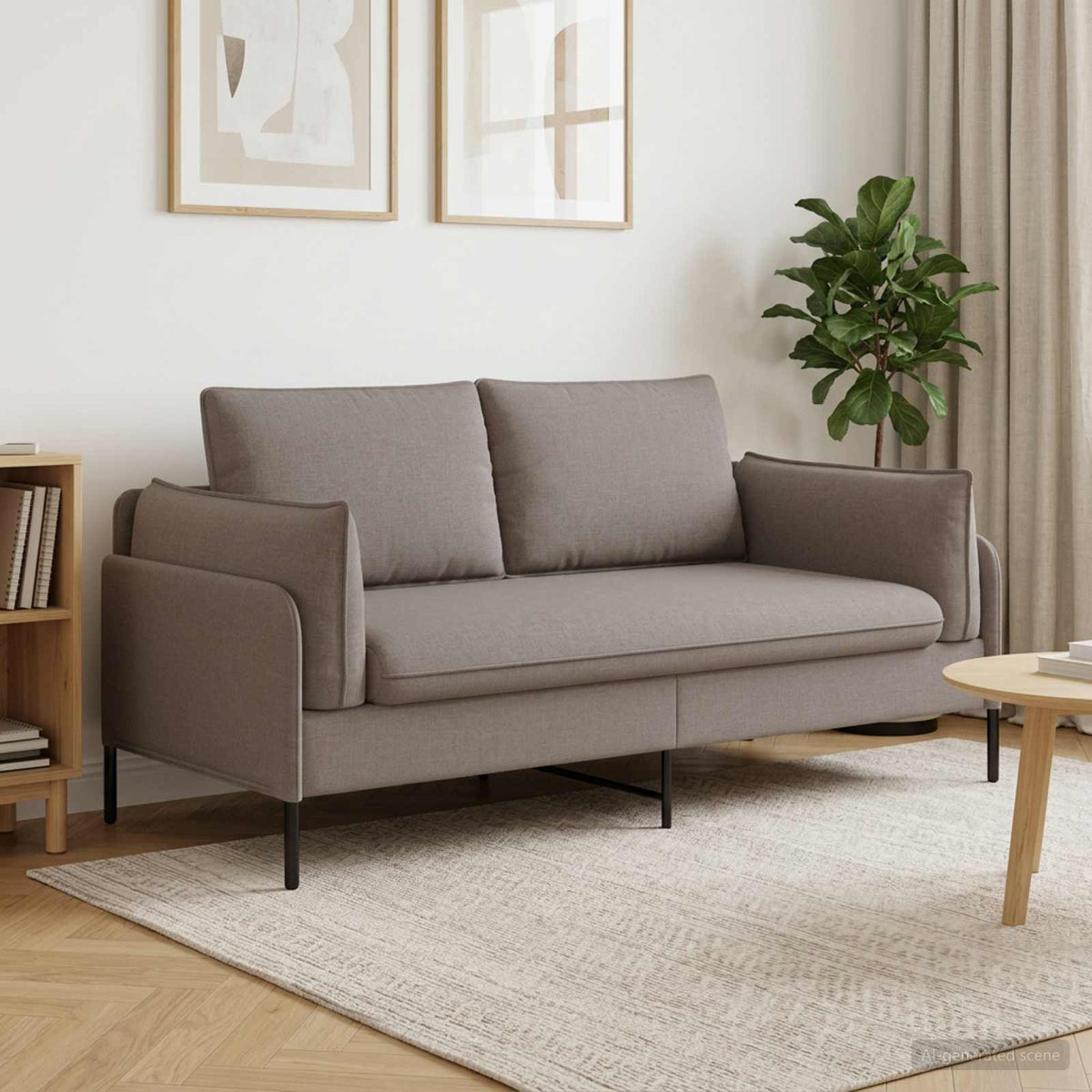Καναπές 2 ατόμων Taupe 188 x 81 x 89 εκ. Ύφασμα