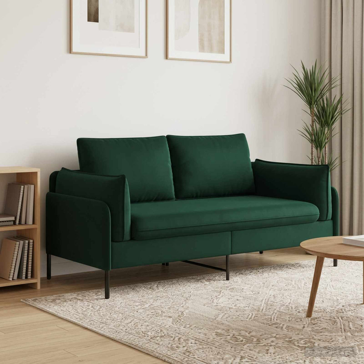 Καναπές 2 ατόμων 2-θέσιο Σκούρο Πράσινο 188 x 81 x 89 εκ.