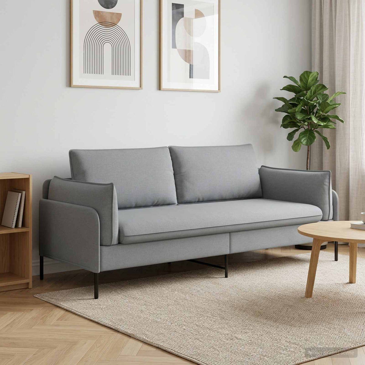 3-Θέσιος καναπές Ανοιχτό γκρι 222 x 81 x 89 εκ. Ύφασμα - Pakobazaar