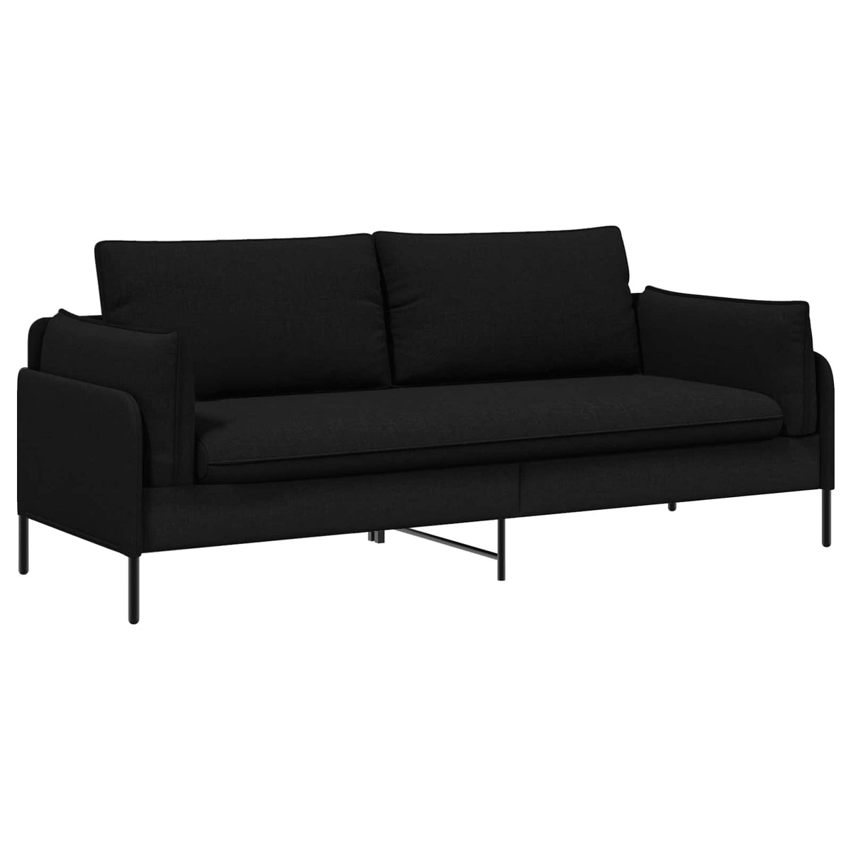 3-Θέσιος καναπές Μαύρο 222 x 81 x 89 εκ. Ύφασμα - Pakobazaar
