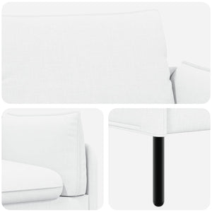 3-Θέσιος καναπές Λευκό 222 x 81 x 89 εκ. Ύφασμα - Pakobazaar