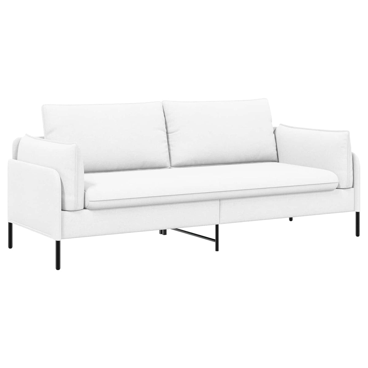 3-Θέσιος καναπές Λευκό 222 x 81 x 89 εκ. Ύφασμα - Pakobazaar