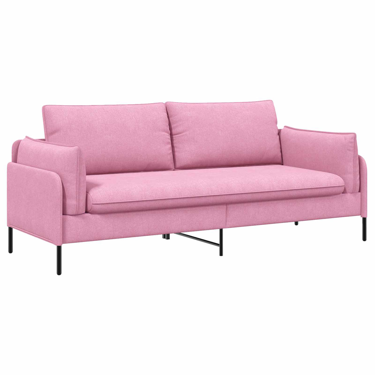 3-Θέσιος καναπές Ροζ 222 x 81 x 89 εκ. Ύφασμα - Pakobazaar